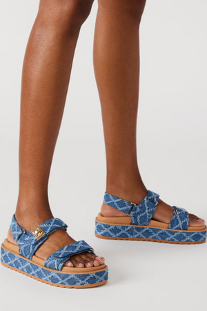 Big mona denim multi wedge