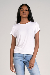 Short Sleeve White crop Tee