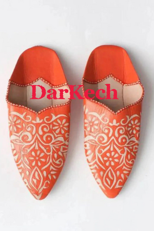 Moroccan Leather Slippers With Sequin Embroidery For Women