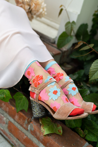 Ribbon Roses Sheer Ankle Sock