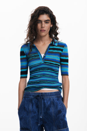 Striped Knit T-Shirt