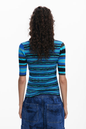 Striped Knit T-Shirt