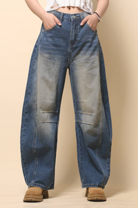 Mid Rise Barrel Jeans