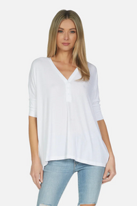 Amos Oversized V-Neck Henley