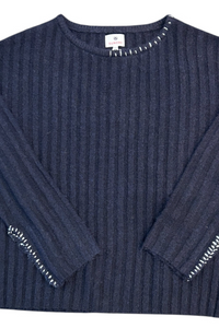 Ribbed Boat Neck Sweater