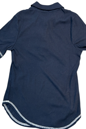 Blue/Tan Contrast Stitch Polo