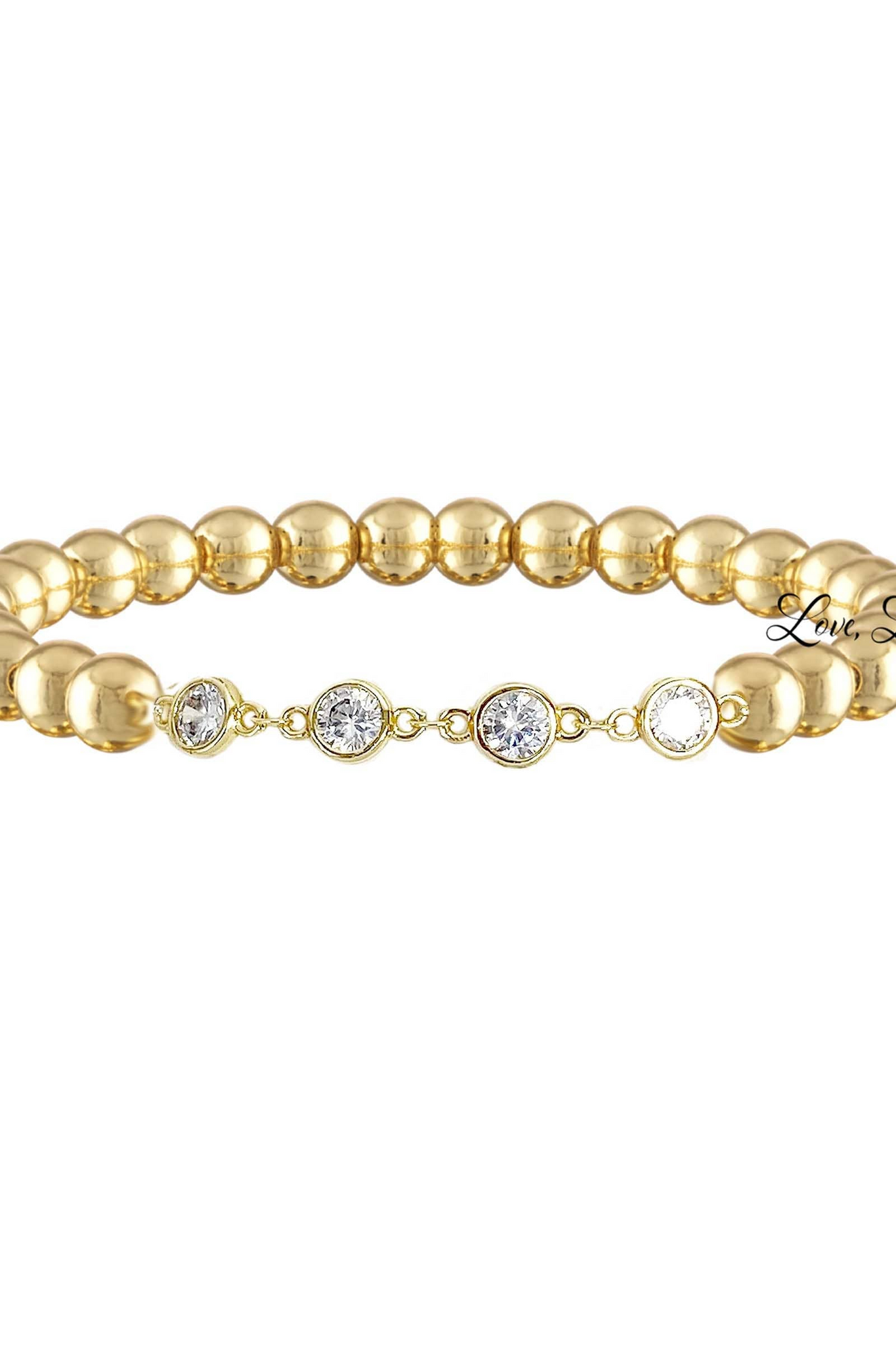 Danielle 4 Diamond Stretch Beaded Bracelet