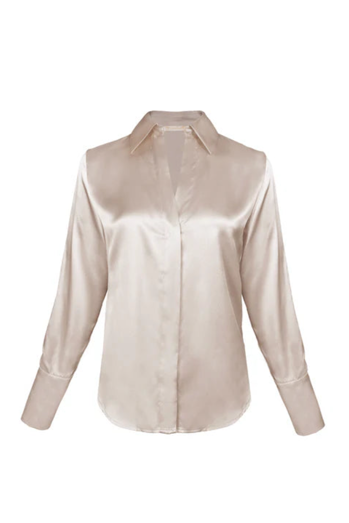 Runway Silk Shirt - Pearl