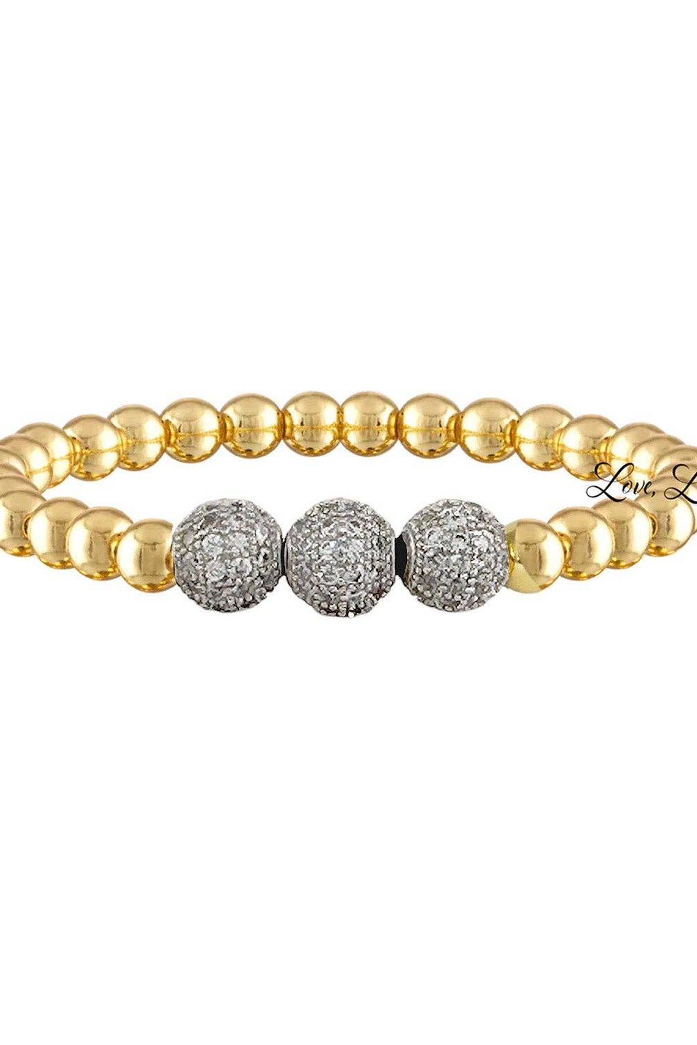 Gwen Triple Pave Beaded Bracelet