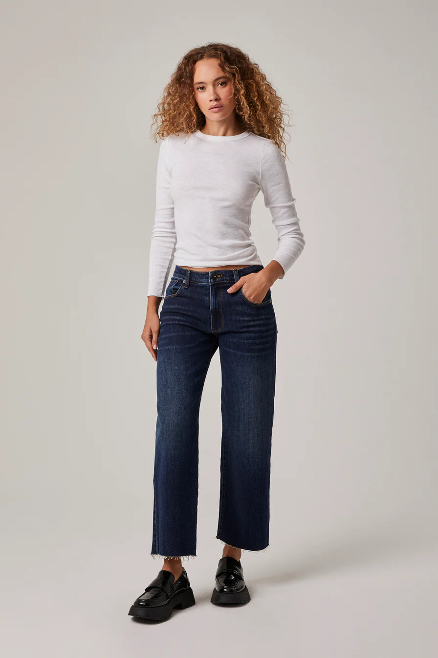 VINCENT MID RISE WIDE STRAIGHT LEG W/ RAW HEM