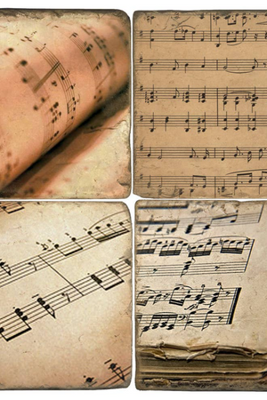 Sheet Music - Tumbled Marble Coasters Set/4