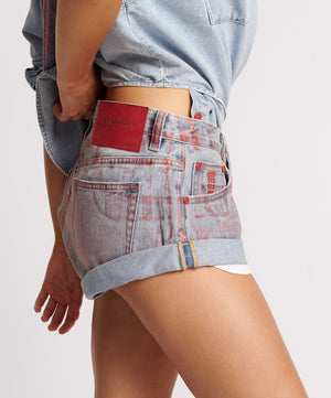 RED DEVIL BANDITS LOW WAIST DENIM SHORTS