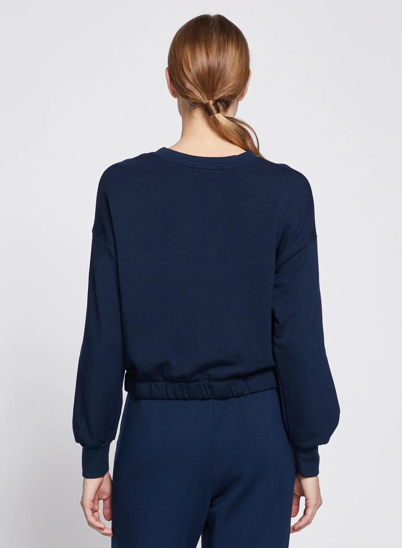 Softest Fleece Cropped Pullover in New Navy