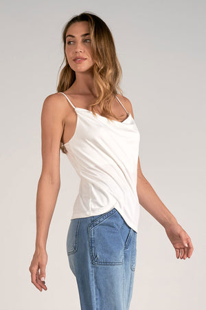 TOP SPAG STRAPS DRAPE FRONT Tank Top