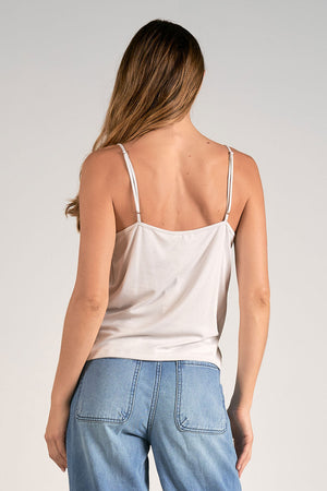 TOP SPAG STRAPS DRAPE FRONT Tank Top