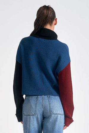 Sweater Mock neck Colorblock